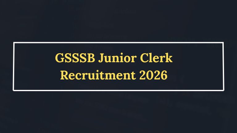 GSSSB Junior Clerk Recruitment 2026