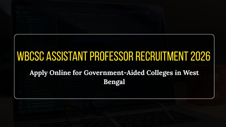 WBCSC Assistant Professor Recruitment 2026